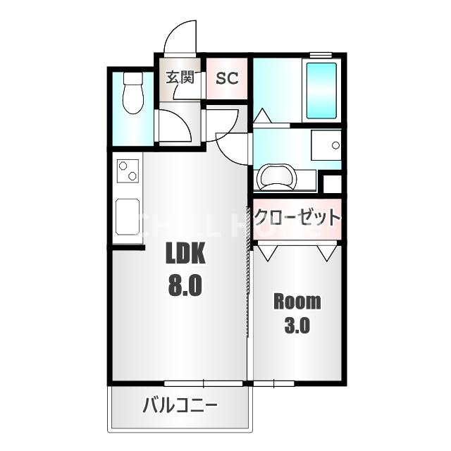 フォンテーヌ　Ａの間取り|当社、チルホームのHPもご覧ください(^^)/物件情報多数♪