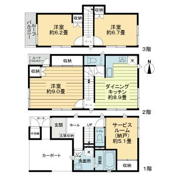 新宿区左門町戸建の間取り
