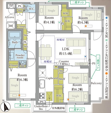 グランヴェール高円寺WESTの間取り
