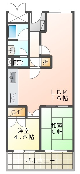 ユニハイツ朝霧の間取り