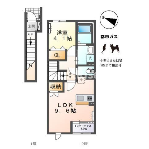 萩原町新築アパートの間取り