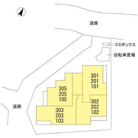 川崎市麻生区万福寺１丁目のアパートの区画図