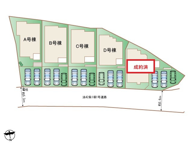 浦添市沢岻（全5棟）ABCD号棟の区画図|区画図♪