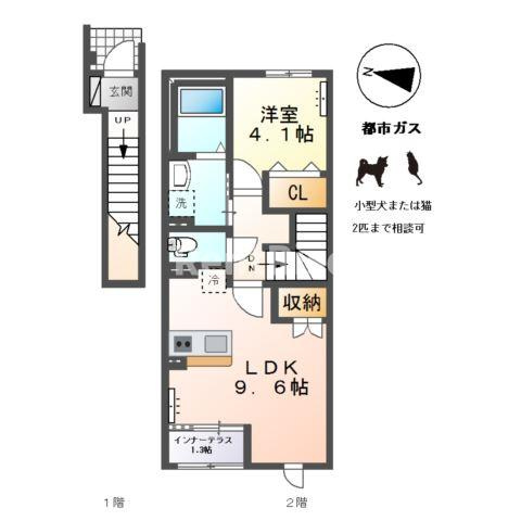 萩原町新築アパートの間取り