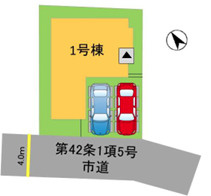 福岡市南区野多目5丁目6期　1号棟の区画図