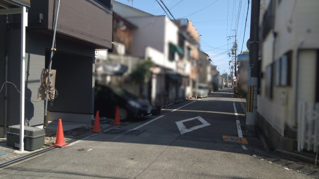 尼崎市大島　新築戸建の前面道路含む現地写真