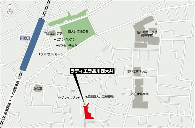 ラティエラ品川西大井の地図