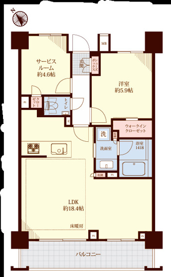 【間取り】 | ピアース若林レジデンス