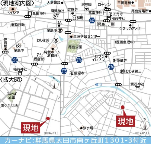 【新築平屋】太田市南ヶ丘町第3　限定１棟　クレイドルガーデン　新築建売の地図
