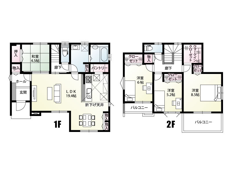 小山市東間々田2丁目　新築戸建2の間取り