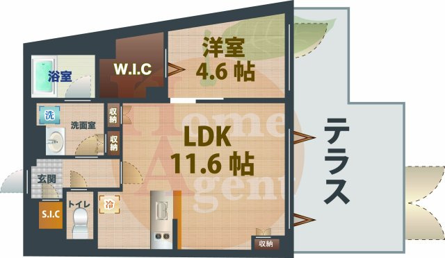 【間取り】 | デュオメゾン西新宿 | 1LDKのお部屋です。