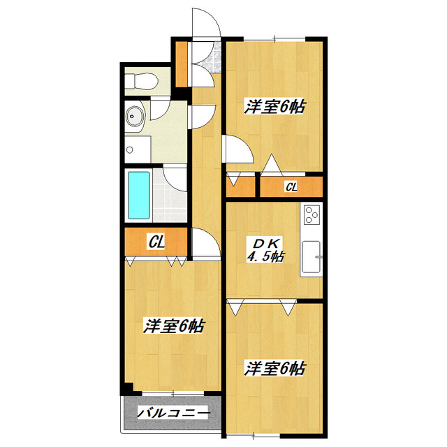 フラワーパークの間取り|広々とした３ＤＫ！