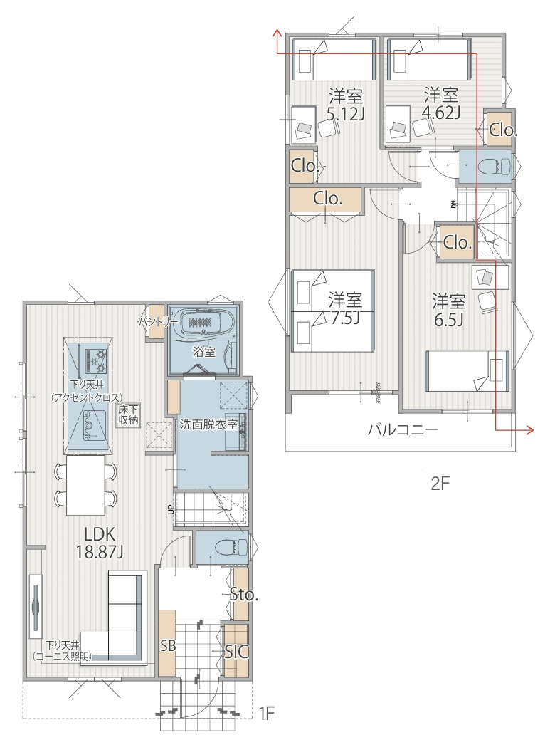 市ヶ尾町Ⅱ　6号棟の間取り