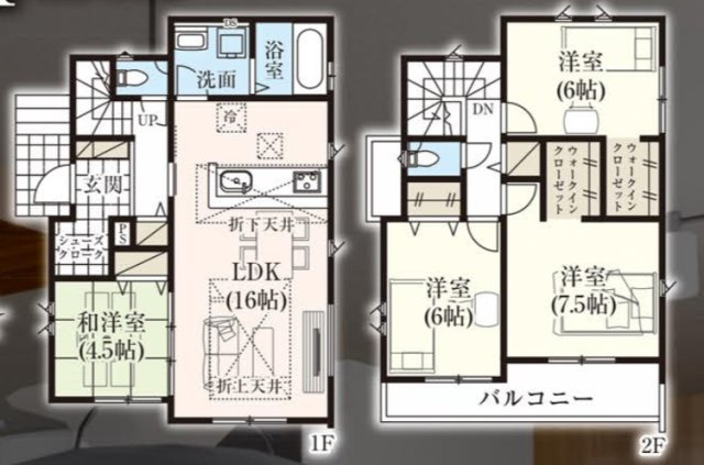 新築戸建て　柏市松葉町6丁目1号棟の間取り