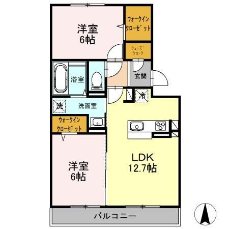 サニーフラット西市　A棟の間取り