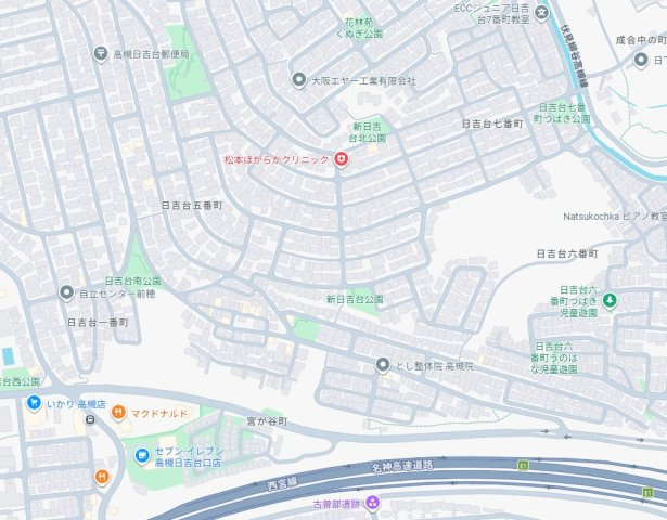 5日(土)6日(日)現地ご見学可能！　高槻市日吉台六番町　全2邸の地図