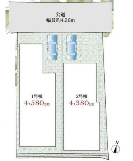 高槻市日吉台六番町　第3期　新築一戸建ての区画図|全2区画