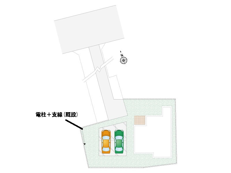 【東松山市松本町1丁目3号棟 区画図】カースペース2台分ございます。
