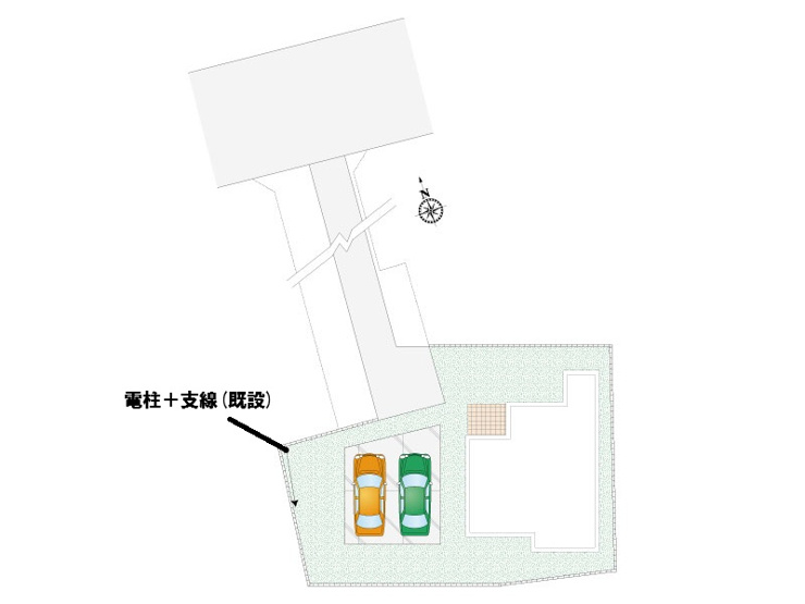 【東松山市松本町1丁目3号棟 区画図】カースペース2台分ございます。