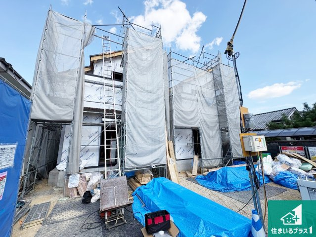 ■枚方市御殿山町　第1期　新築一戸建ての外観|周辺は落ち着いた街並みの住宅地！子育てがしやすい住環境です！まだ未完成ですが、現地でしかわからない事もございます。是非一度ご覧ください。