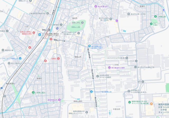 ■枚方市御殿山町　第1期　新築一戸建ての地図