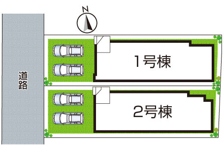 ■枚方市御殿山町　第1期　新築一戸建ての区画図|全2区画