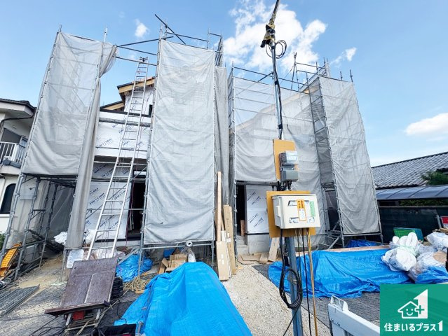 ■枚方市御殿山町　第1期　新築一戸建ての外観|周辺は落ち着いた街並みの住宅地！子育てがしやすい住環境です！まだ未完成ですが、現地でしかわからない事もございます。是非一度ご覧ください。