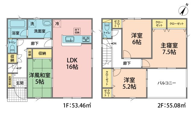 出雲市渡橋町　新築戸建て　令和９年１月完成予定　新規分譲地内の間取り