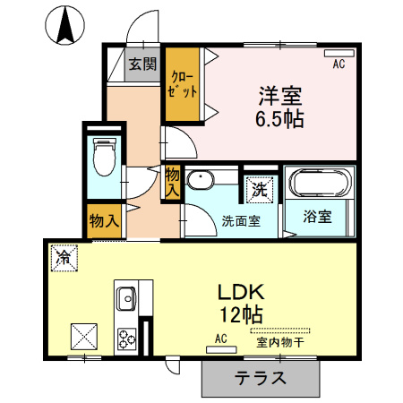 熊本市西区中原町のアパートの間取り