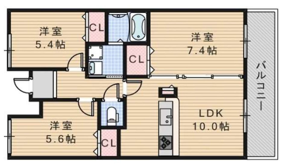 レヴェあけぼの荘の間取り