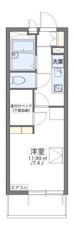 レオパレス生野Ⅲの間取り|代表的な間取のため実際の間取とは異なる場合があります