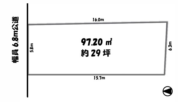 川越市三久保町　建築条件なし売地　西武新宿線『本川越駅』徒歩13分　【第一小学区】の土地図