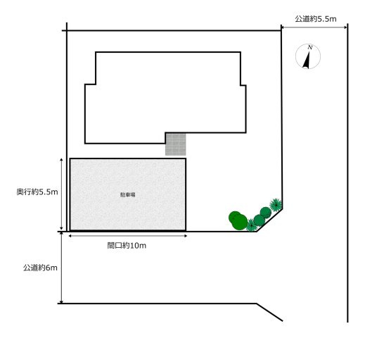 中古戸建　郡山市安積町笹川字北向　安積第三小・安積第二中の区画図|駐車スペースは並列3台分に拡張予定！