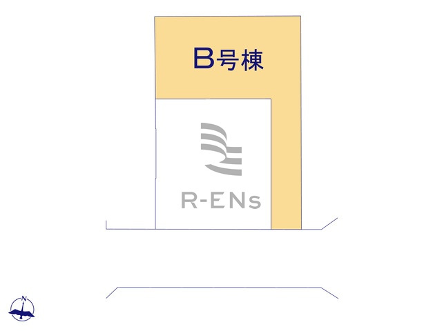 【区画図】 | 練馬区大泉学園町８丁目　新築戸建て　B号棟 | 南側道路に面し、陽光あふれる明るく開放的な住環境です
