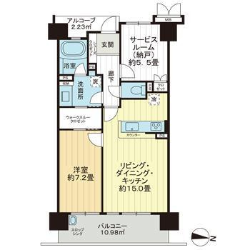 熊本市中央区大江６丁目の賃貸マンションの間取り