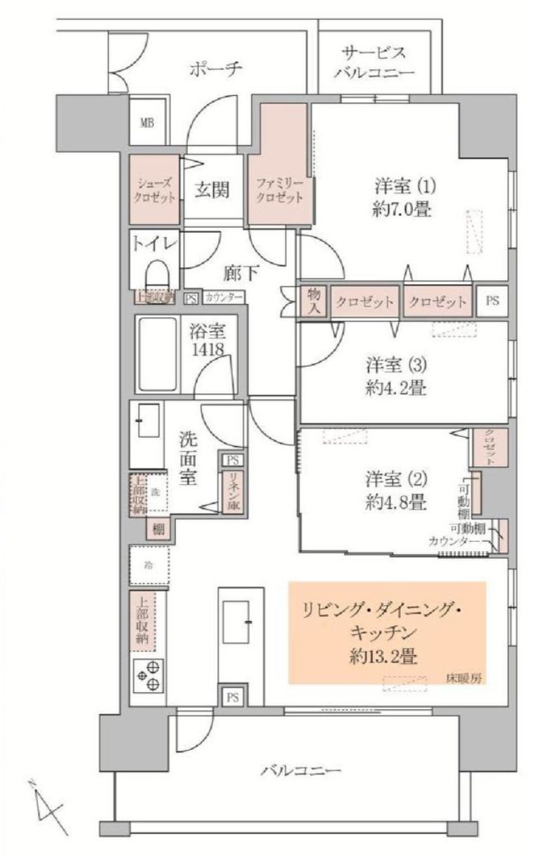 小石川アインス　7Fの間取り