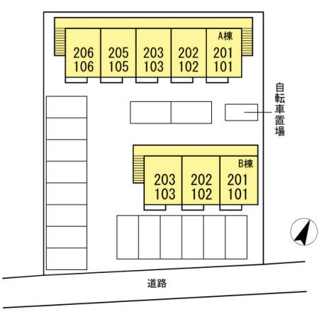 カーサいなりBの駐車場