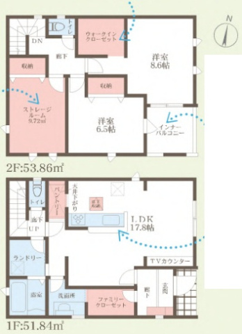 枚方市交北　新築一戸建ての間取り|1号地