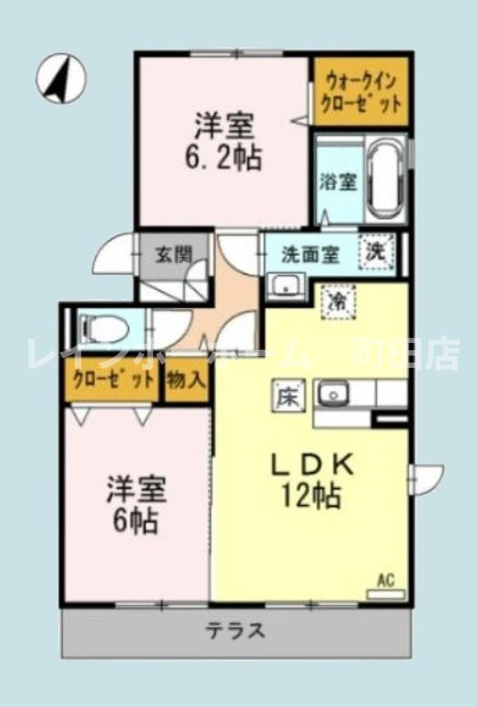 グランレーヴ　Ｄ※初期費用分割あと払いサービス利用可能物件の間取り