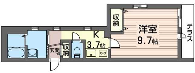 ワコーサKⅠ　角部屋　ネット0　オートロックの間取り