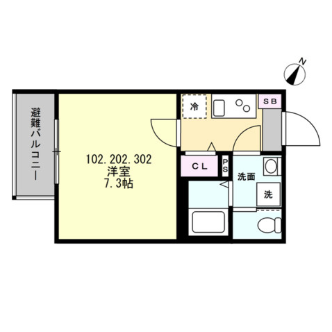 ベイルー十日市場の間取り