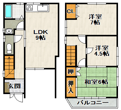 生瀬東町貸家の間取り