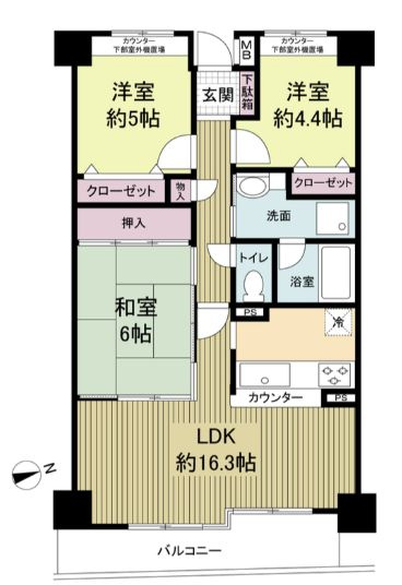 パークヒルズゼンボー大手前の間取り