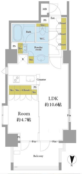 【間取り】 | グランアビテ四谷三丁目ステーションフロント | ※間取は変更になる可能性があります