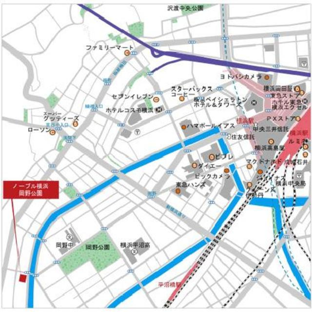 ノーブル横浜岡野公園の地図