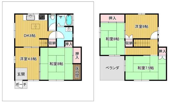 【間取り】 | 塩屋町３丁目　中古戸建