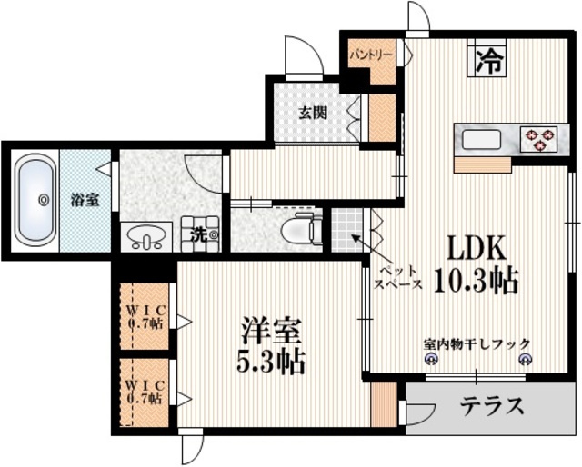 ｃｏｍｆｏｒｔ　コンフォートの間取り|★家具の配置などもしやすキレイな間取り★