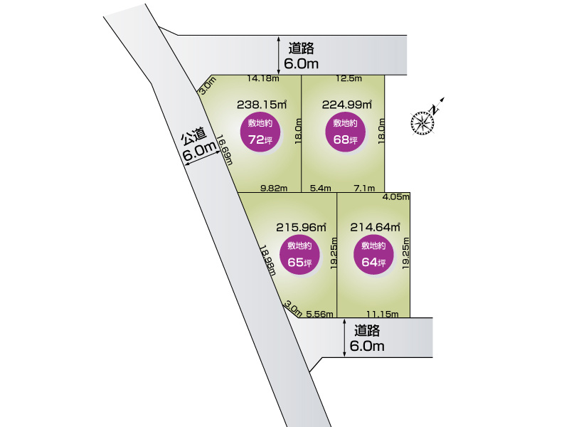 下妻市宗道（全4区画）全体図