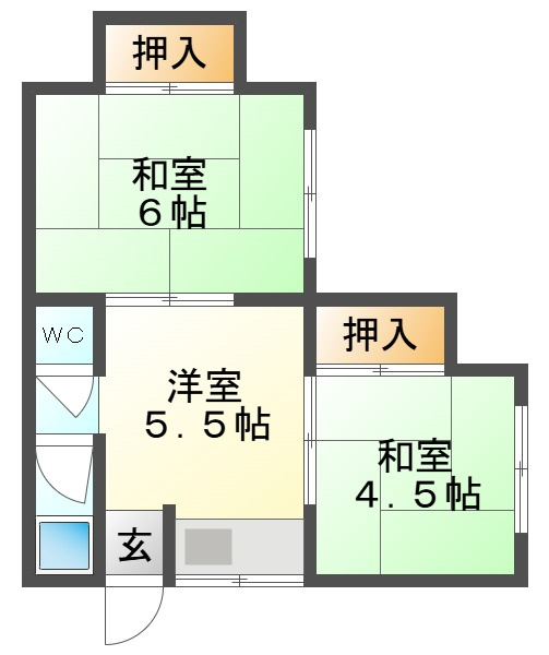 神戸市垂水区下畑町のアパートの間取り