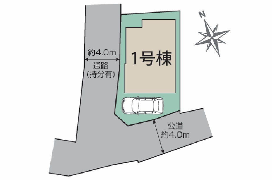 【仲介手数料無料】東村山市諏訪町1丁目３期　新築戸建　全1棟　の区画図